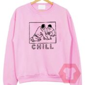 Cheap Sweatshirt Chill Light Pink Unisex on Sale