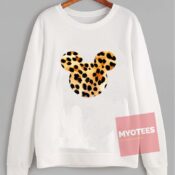 Cheap Custom Mickey Art Leopard Sweatshirt