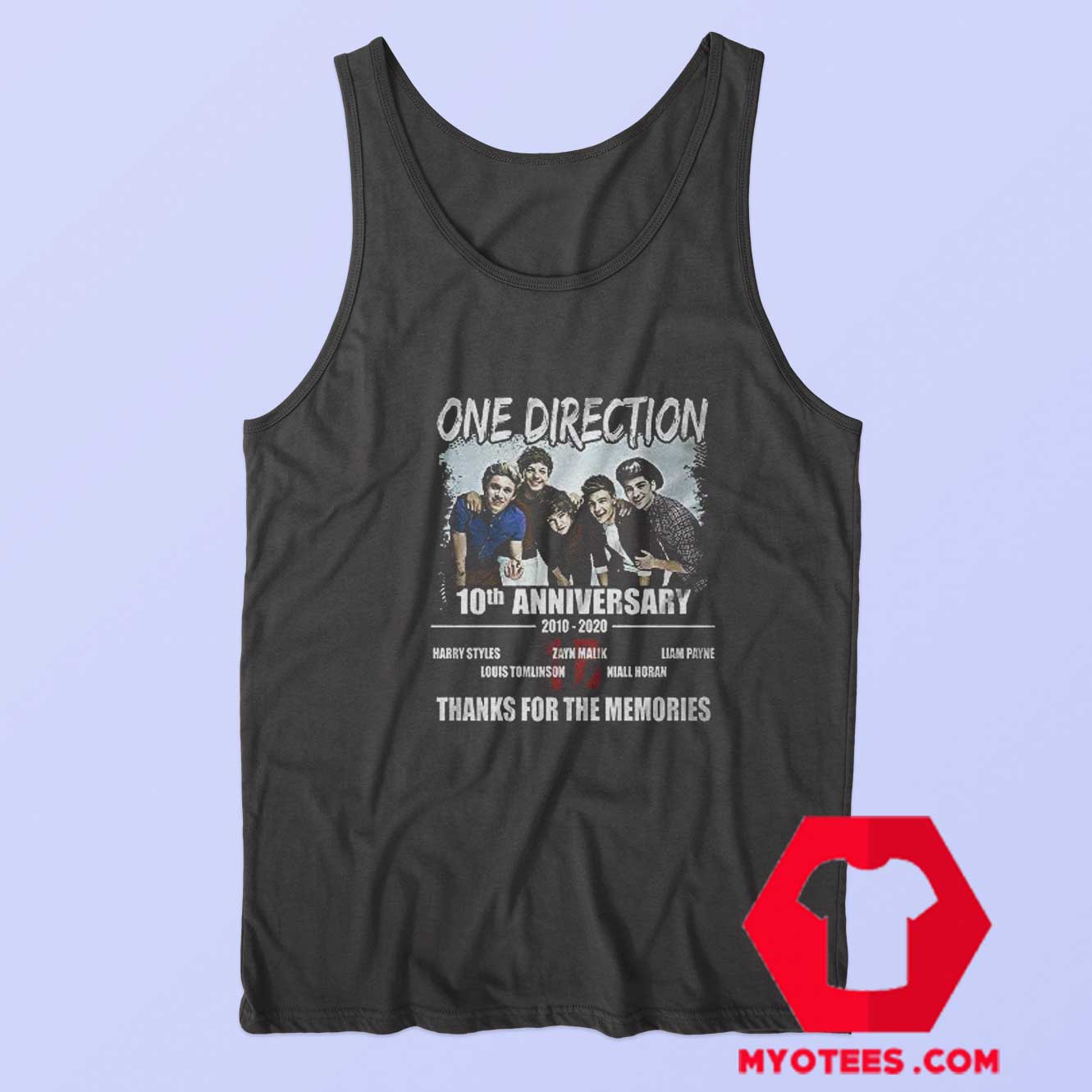 10 Years One Direction Thanks For the Memories Tank Top