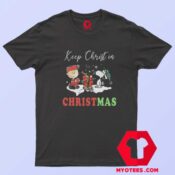 Charlie And Snoopy Keep Christ In Christmas T Shirt