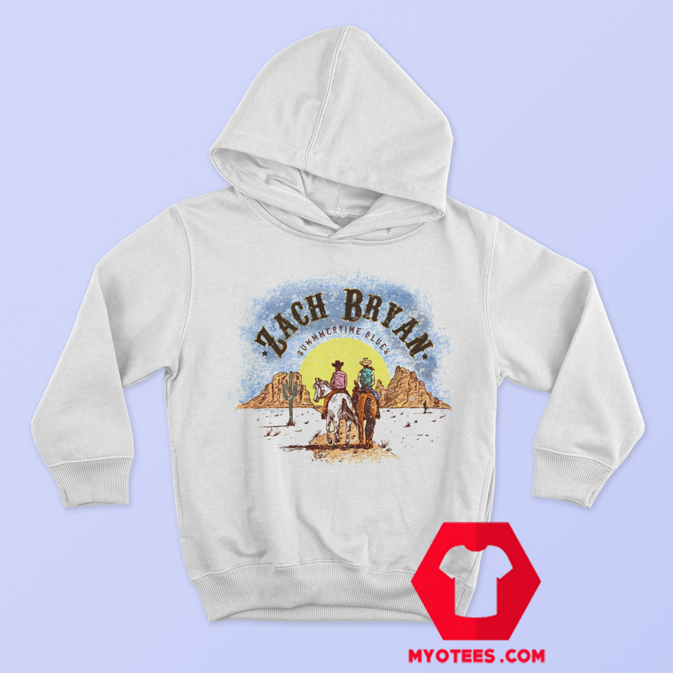 Zach Bryan Summer Time Blues Cowboy Graphic Hoodie