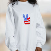 1960's Peace Fingers Classic 60's Graphic Sweatshirt