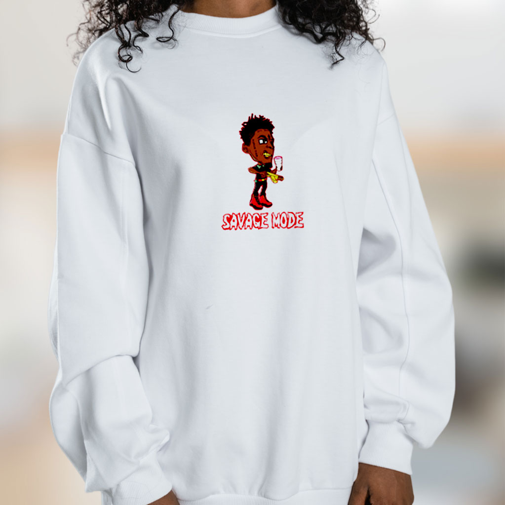 21 Savage Anime Cartoon Graphic Sweatshirt