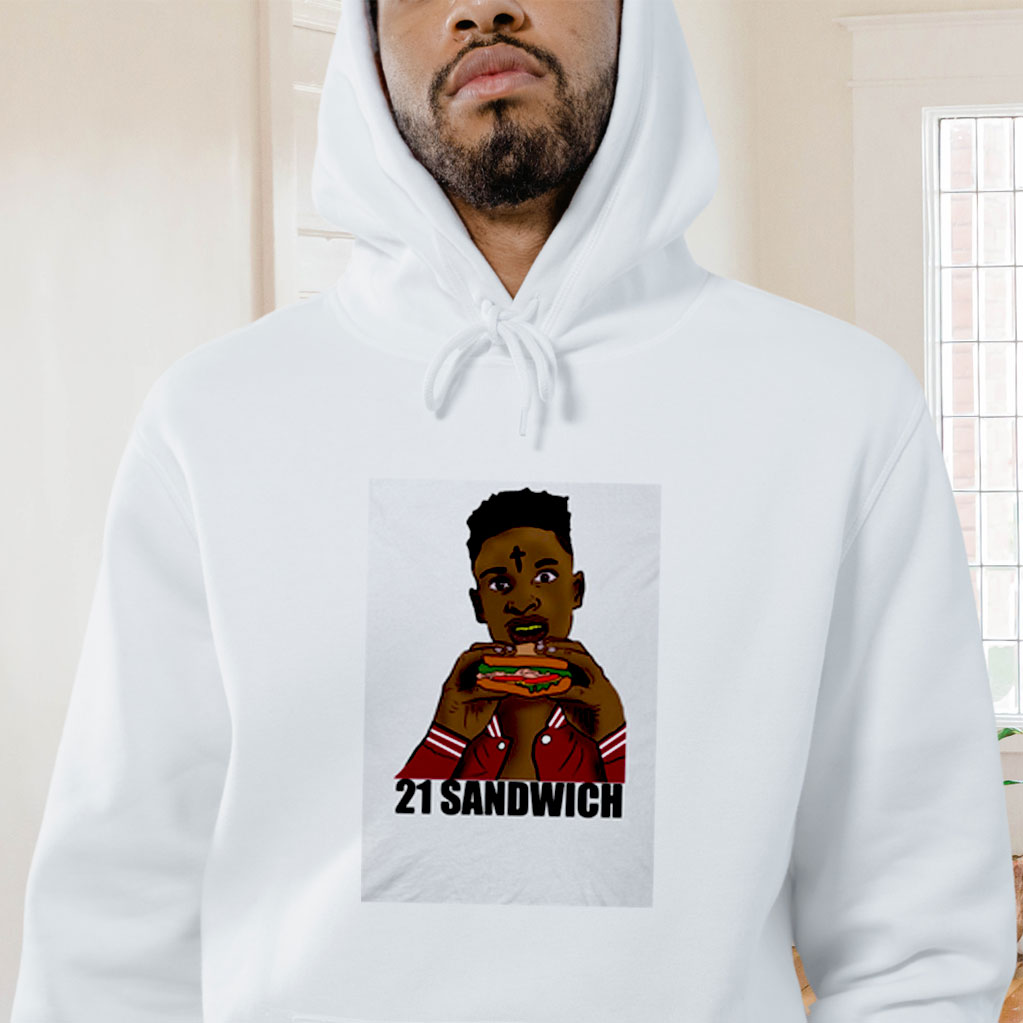21 Savage Eating A Sandwich Graphic Hoodie