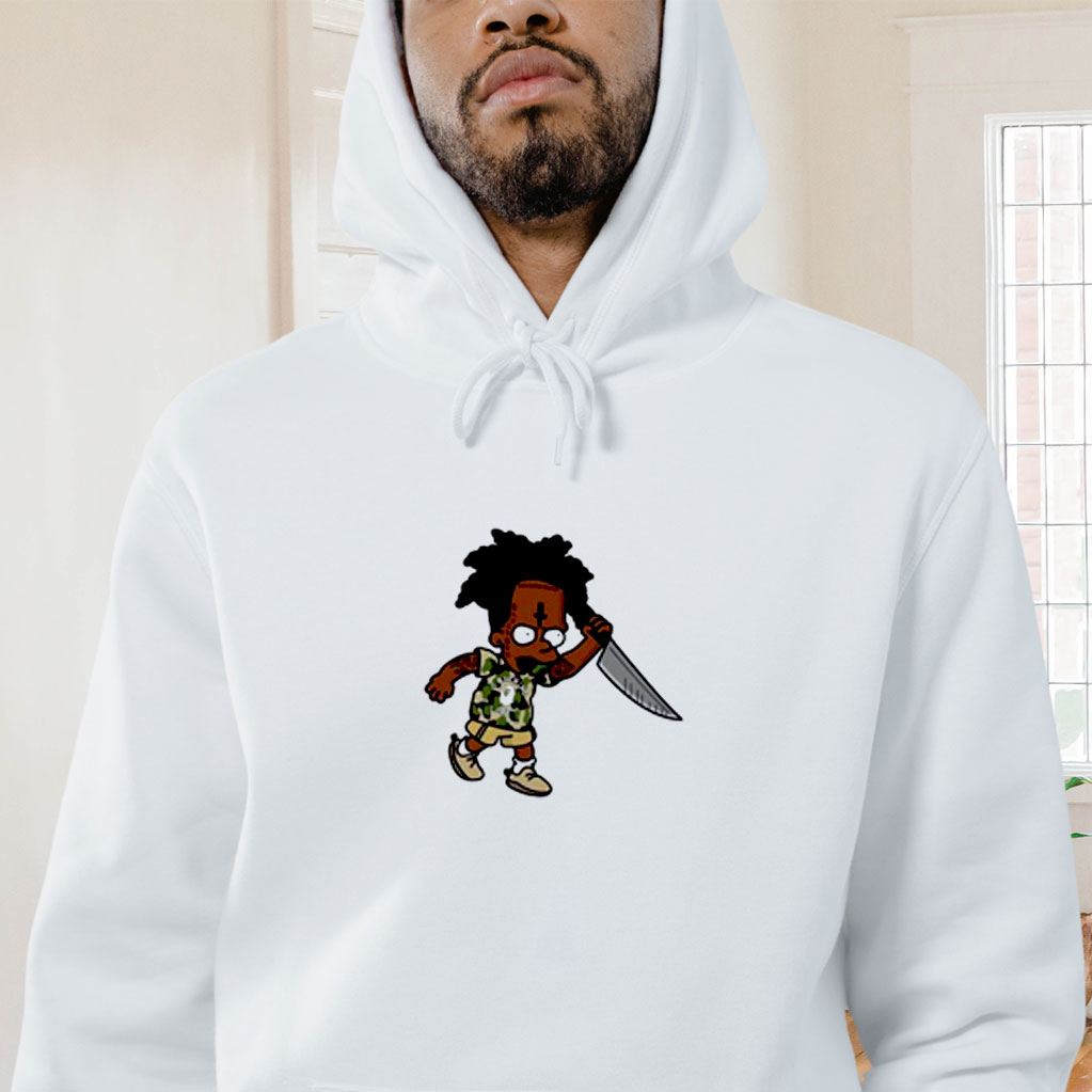 21 Savage Simpson Kill By Knife Graphic Hoodie