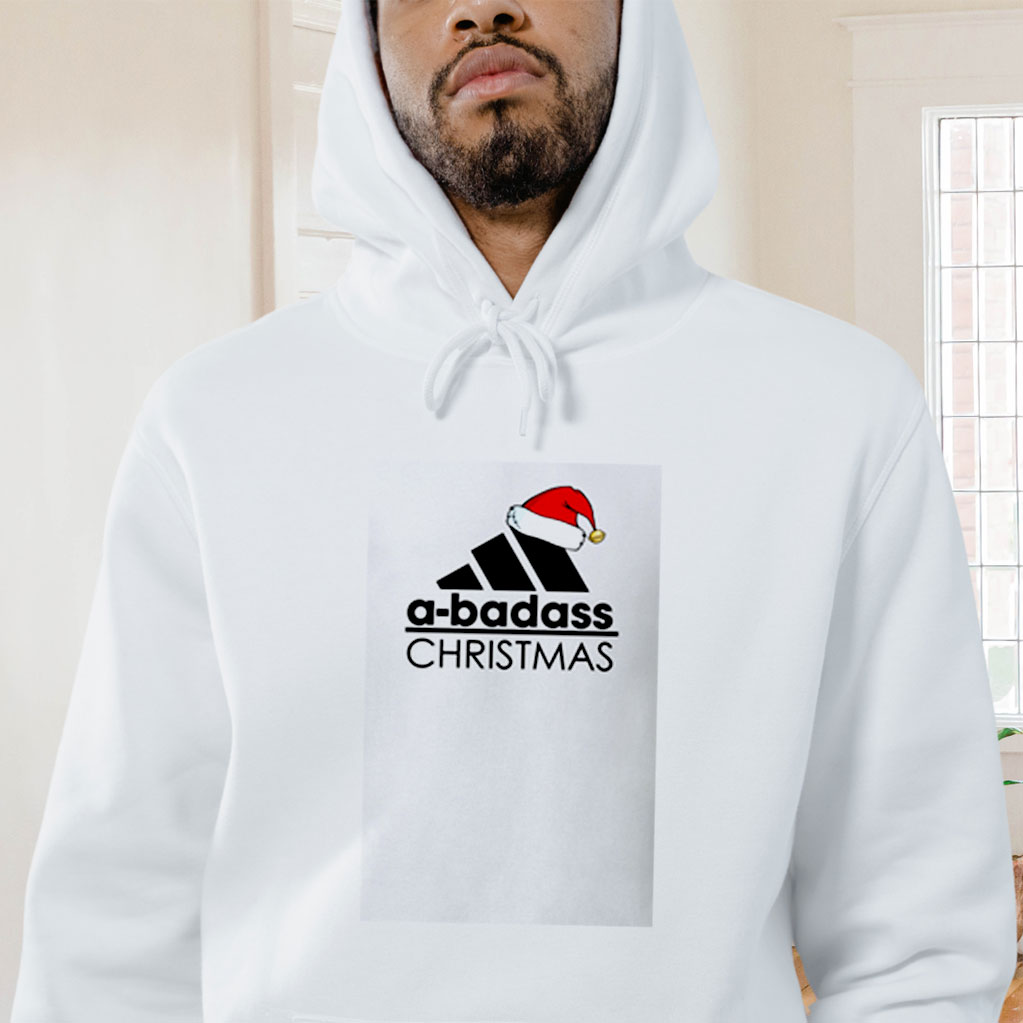 A Badass Christmas Adidas Logo Christmas Parody Graphic Hoodie