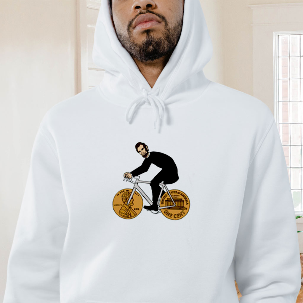 Abraham Lincoln Riding Bike Graphic Hoodie