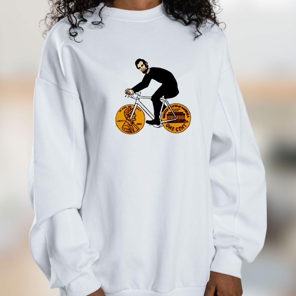 Abraham Lincoln Riding Bike Graphic Sweatshirt