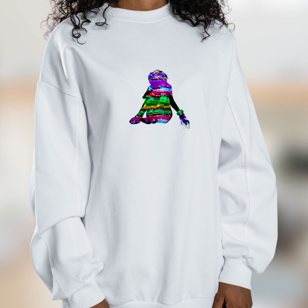 Aesthetic Glitch Anime Girl Graphic Sweatshirt