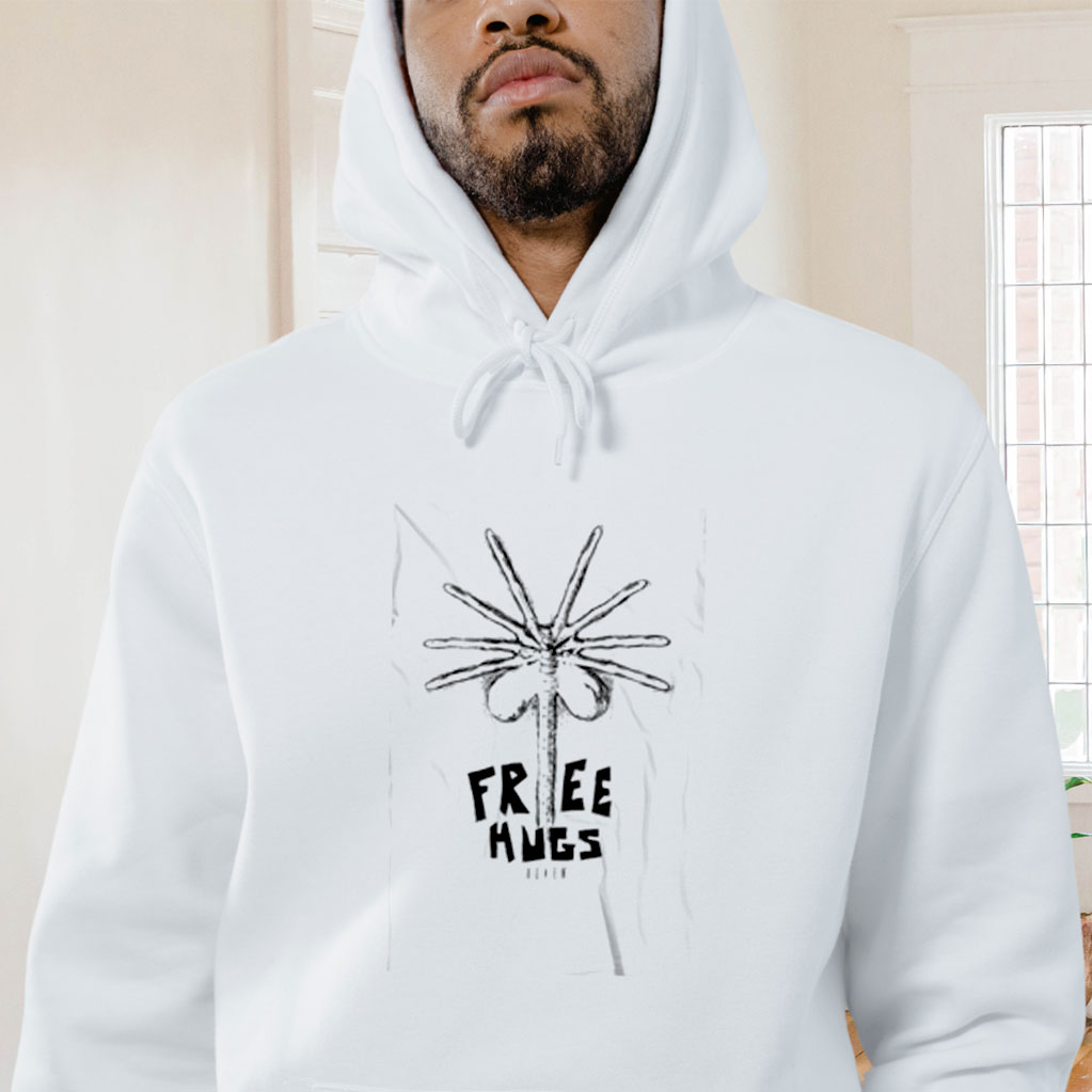 Alien Free Hugs Ringer Graphic Hoodie
