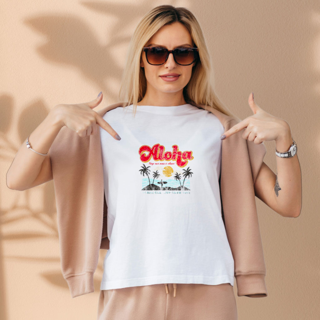 Aloha Keep Our Oceans Clean Aesthetic Graphic Tees