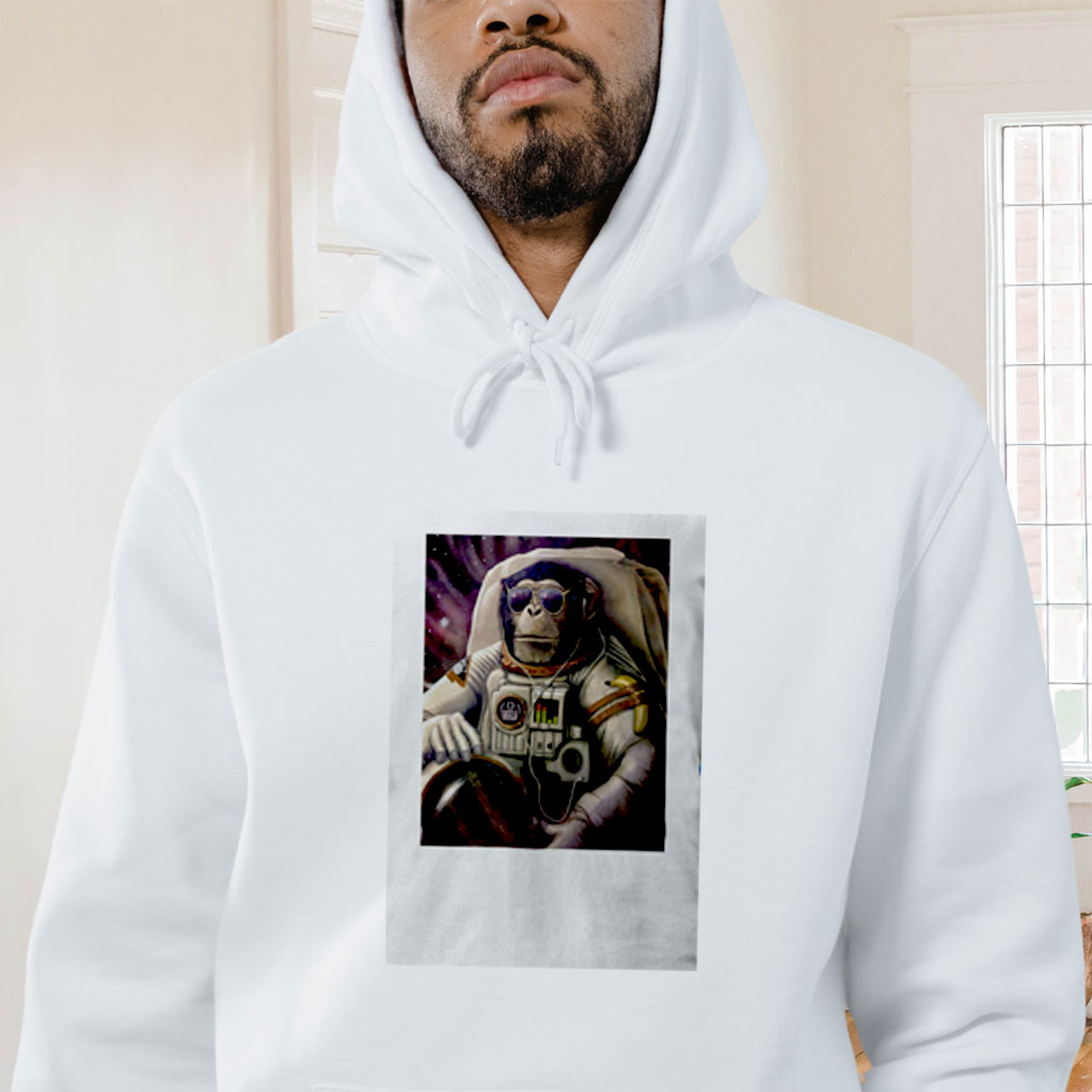 Astronaut Funny Monkey Chimp In Space Graphic Hoodie
