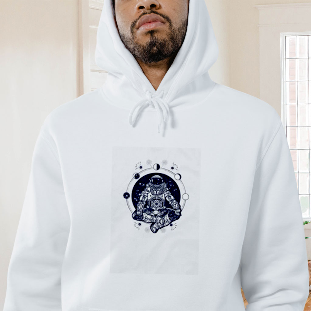 Astronaut In The Lotus Position Graphic Hoodie