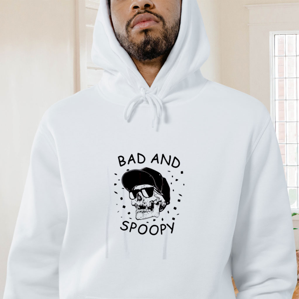 Bad And Spoopy Retro Skull Graphic Hoodie