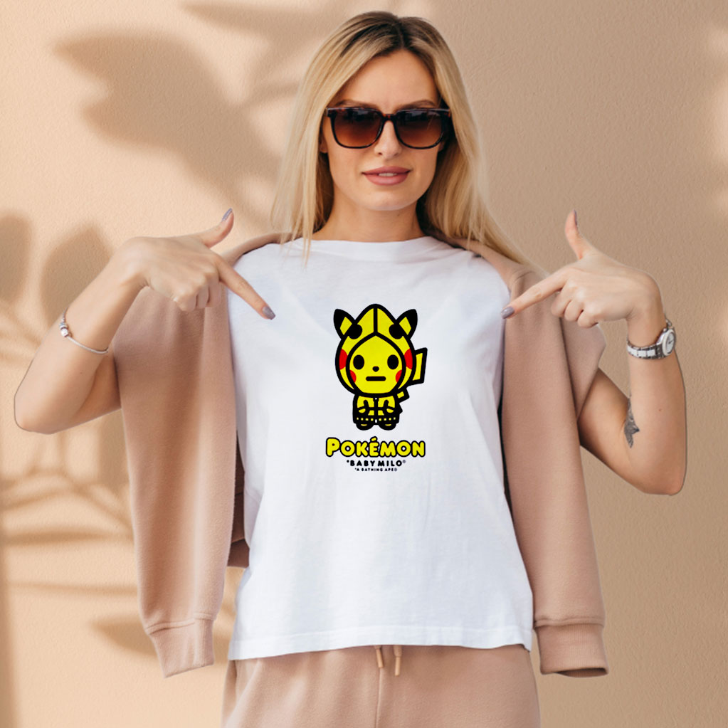 Bape X Pokemon Pikachu Aesthetic Graphic Tees