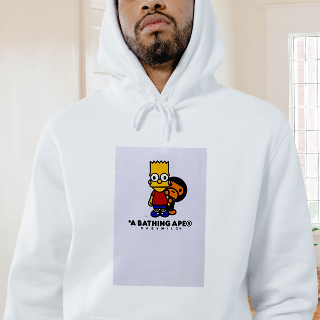 Bape X The Simpsons Baby Milo Behind Graphic Hoodie