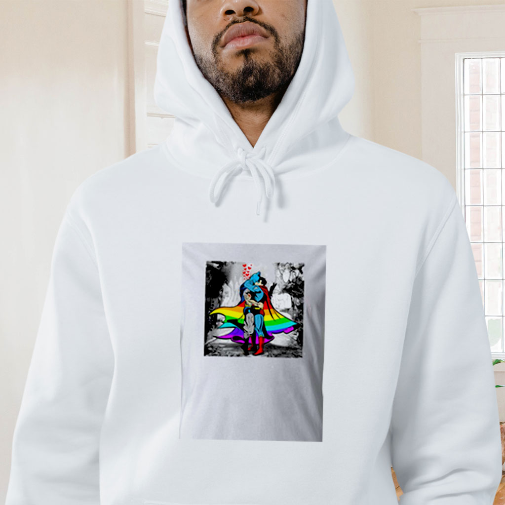Batman And Superman Kiss Graphic Hoodie