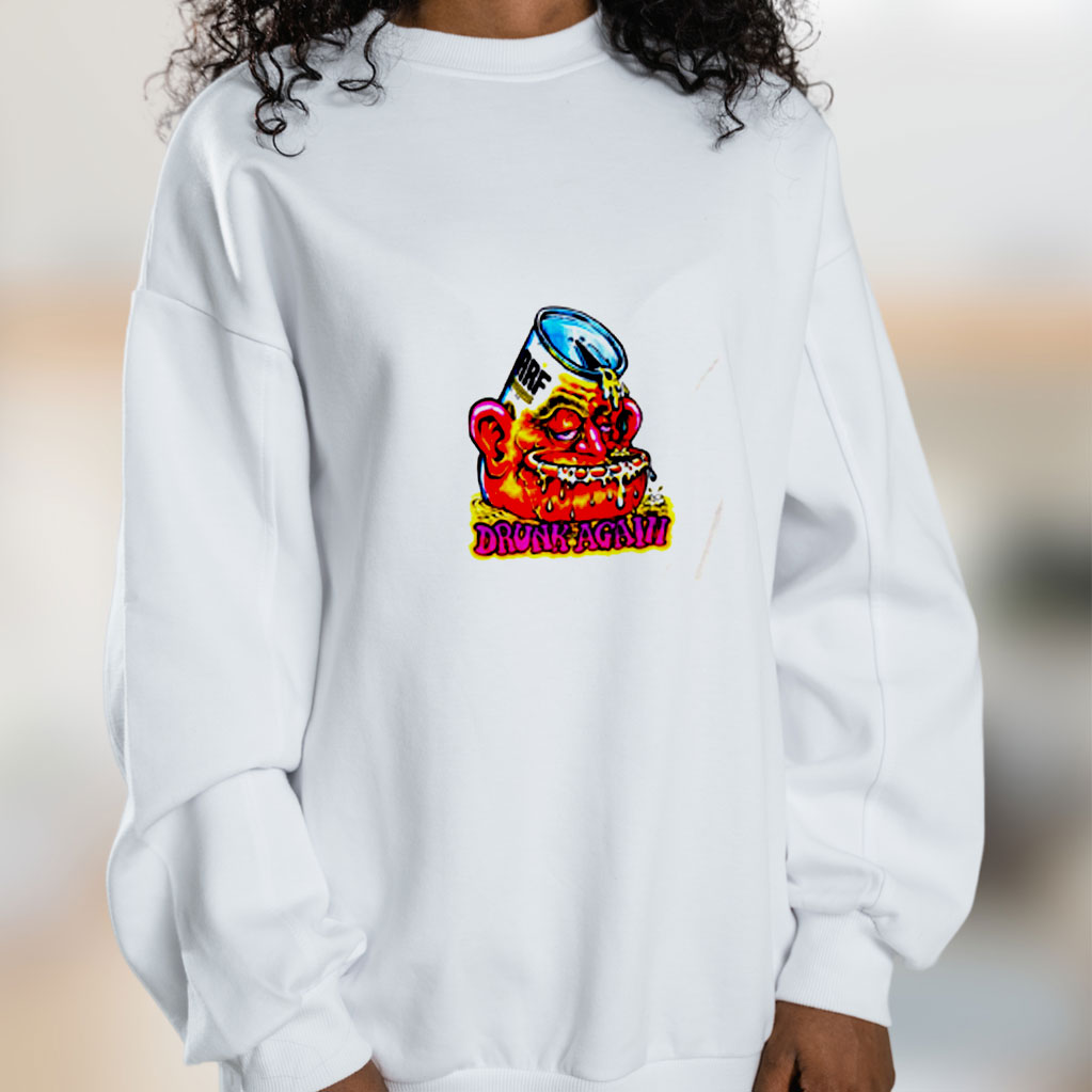 Beer Drinking 70's Drunk Again Graphic Sweatshirt