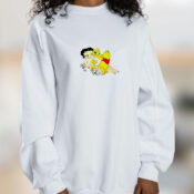 Betty Boop And Winnie Pooh Love Honey Graphic Sweatshirt