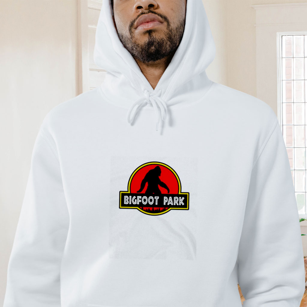 Bigfoot Park Jurassic Parody Graphic Hoodie