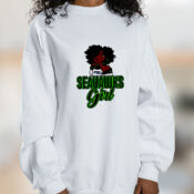 Black Girl Seattle Seahawks Graphic Sweatshirt