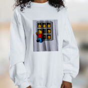 Brick Man Many Faces Parody Graphic Sweatshirt