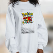 Cartoon Pokemon 25th Anniversary Graphic Sweatshirt