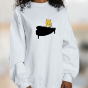 Cat Playing Piano Graphic Sweatshirt