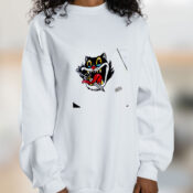 Cat Tattoo Flash Graphic Sweatshirt