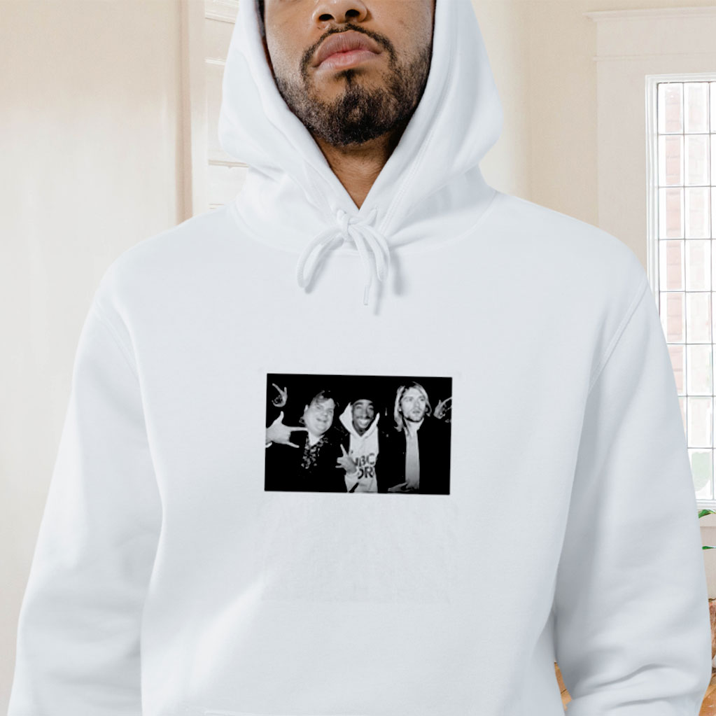 Chris Farley Kurt Cobain 2pac Tupac Hanging Out Graphic Hoodie