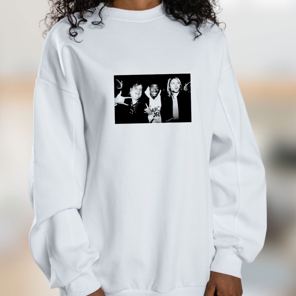 Chris Farley Kurt Cobain 2pac Tupac Hanging Out Graphic Sweatshirt