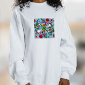 Christmas Mosaic Graphic Sweatshirt