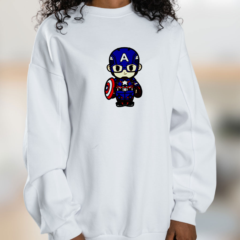 Cute Captain America Chibi Graphic Sweatshirt
