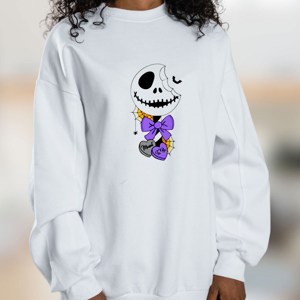 Jack Skellington Lollipop Meant To Be Type 1 Large Print Graphic Sweatshirt