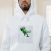 Jesus Riding A Dinosaur Graphic Hoodie