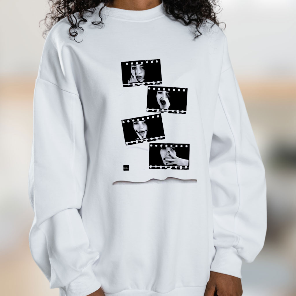 Kate Moss Megan Fox Balloon Graphic Sweatshirt