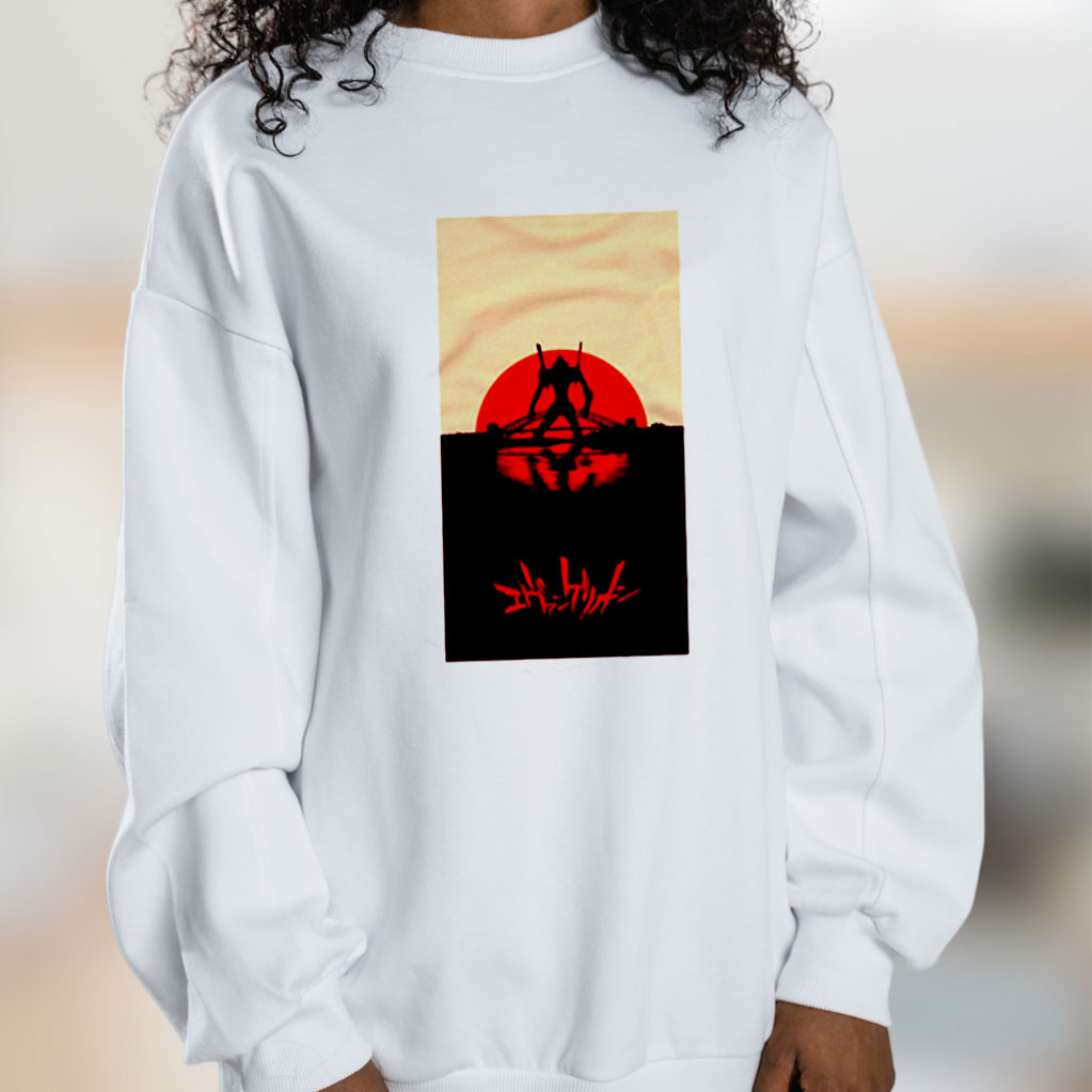 Neon Genesis Evangelion Shinj Asuka Eva Unit 01 Anime Mecha 90s Japan Japanese 80s Otaku Graphic Sweatshirt