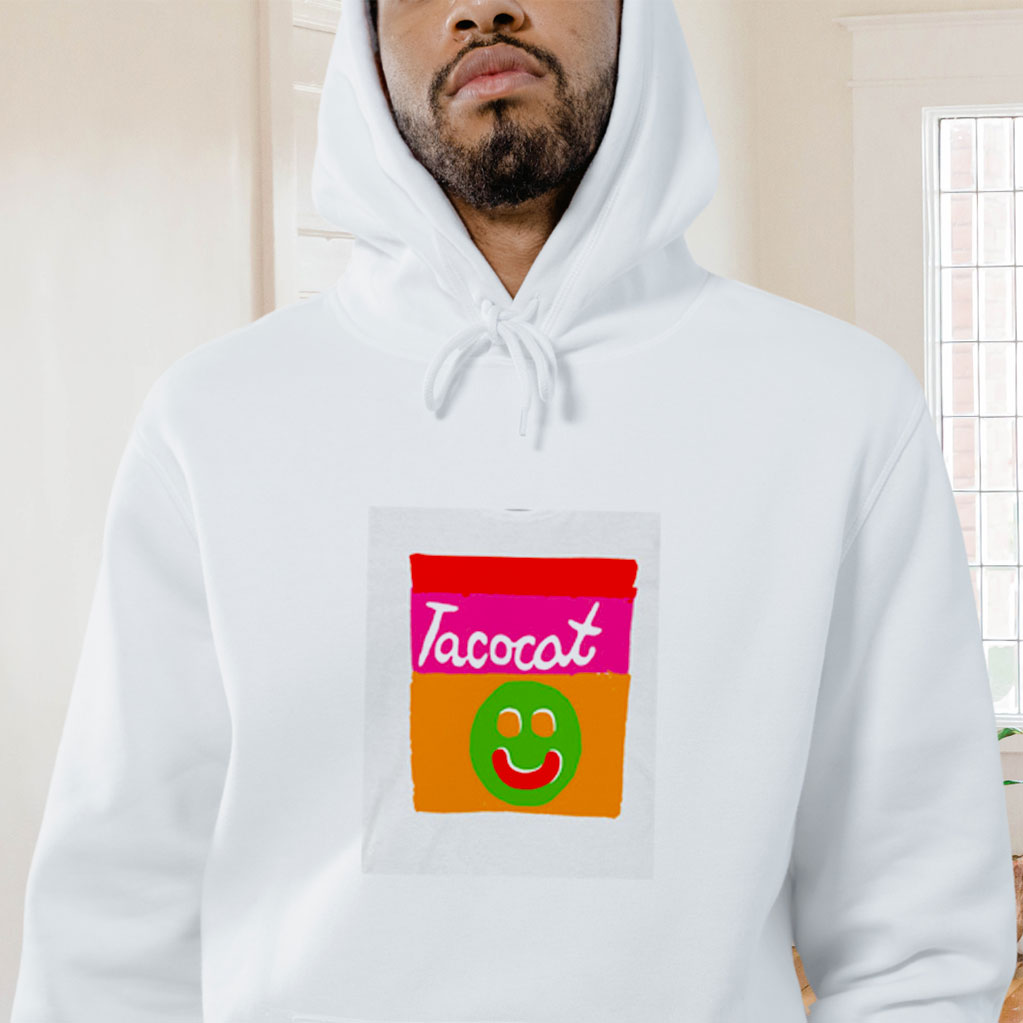 Tatocat Band Smile Striped Graphic Hoodie