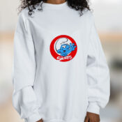 The Smurfs Smiling Circle Logo Image Graphic Sweatshirt