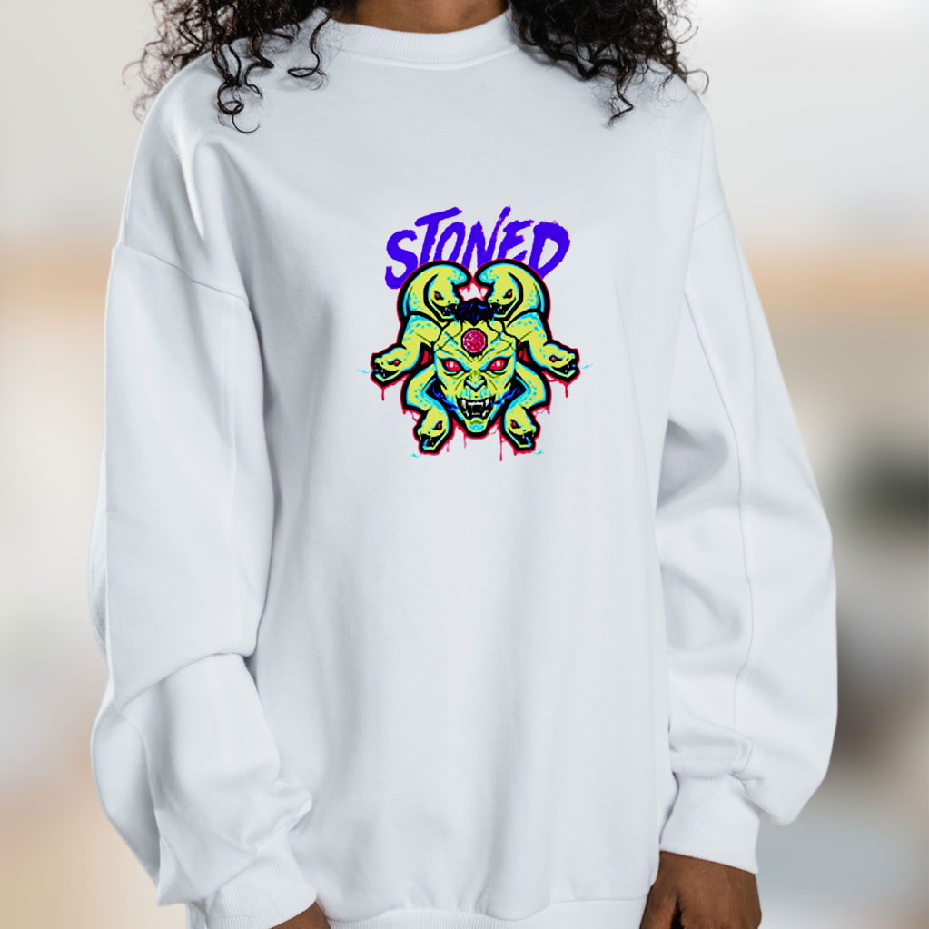 White Stoned Medusa Graphic Sweatshirt