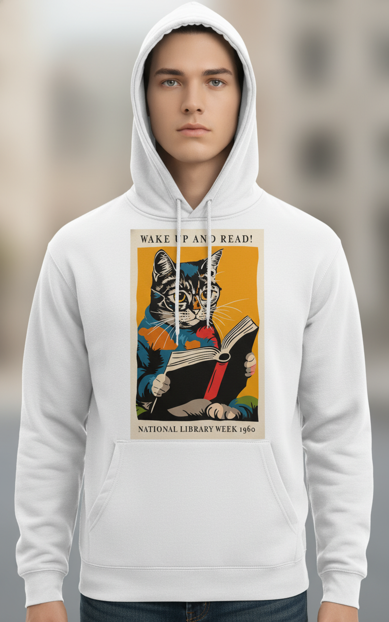 Cat Reading Hoodie